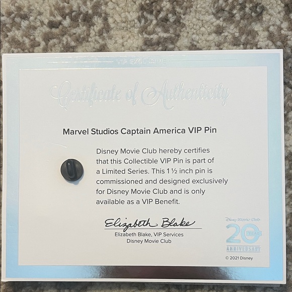 Marvel Captain America Shield Emblem Pin - Red, Blue, Silver - Picture 2 of 3